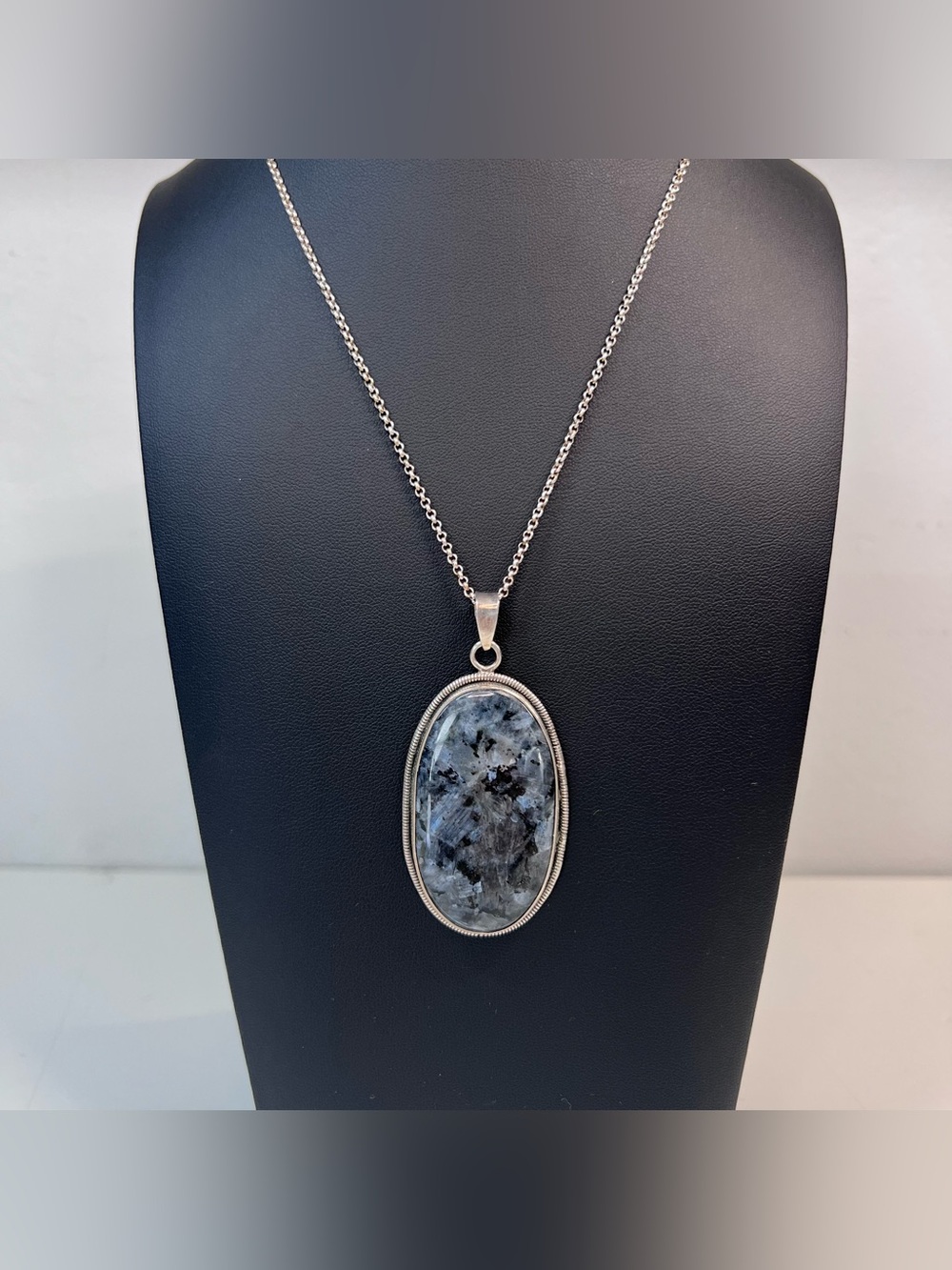 Sterling Silver Larvikite Pendant